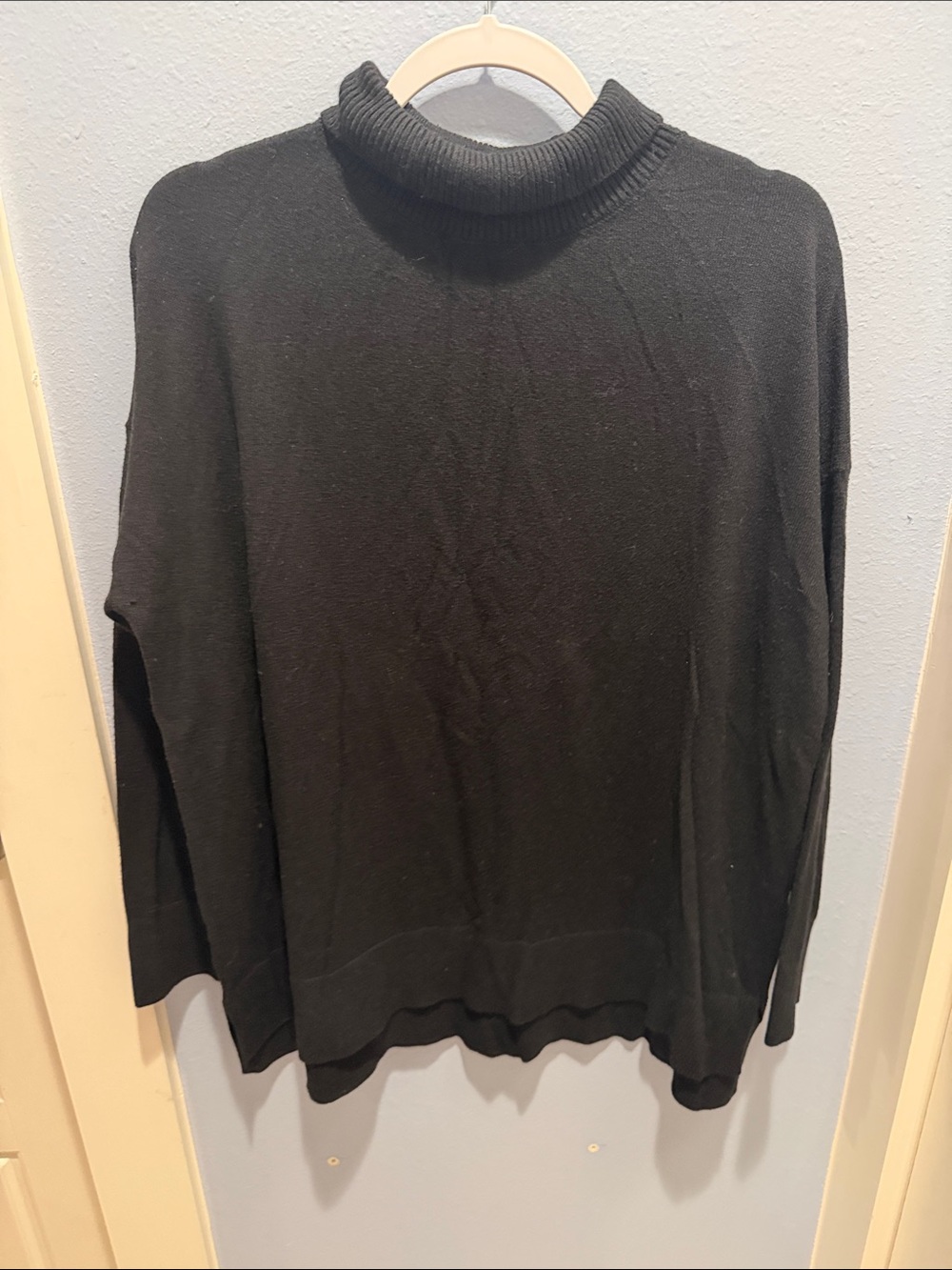 LOFT Bundle of 2 Black/Burgundy Women's Turtleneck Sweaters